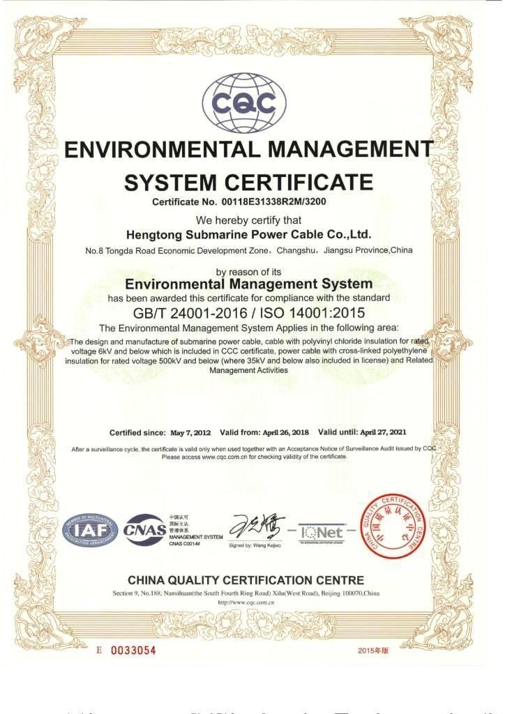 ISO certificates - 14001-GY